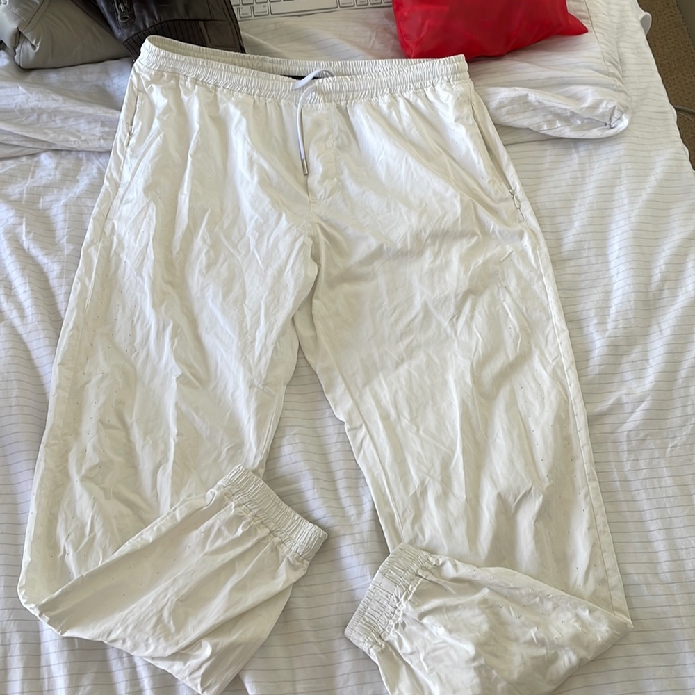 Stampd lightweight white joggers